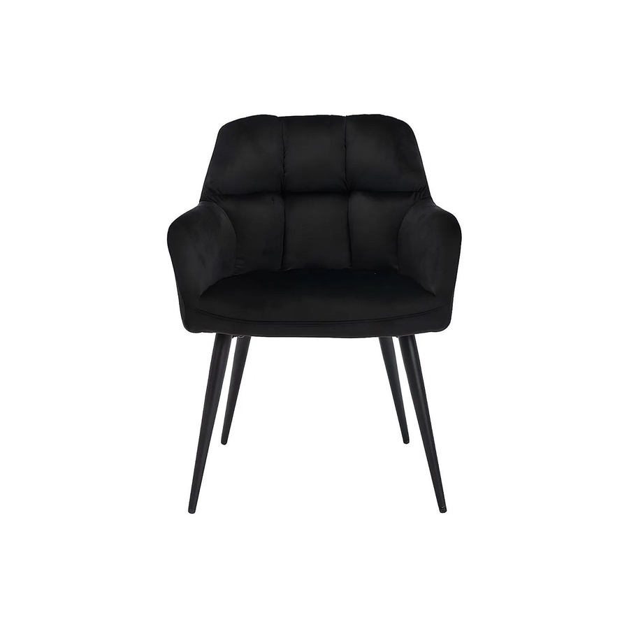 Vente-unique Stuhl Pega in Schwarz aus Samt und Metall, Breite: 58,5 cm - Bild 2