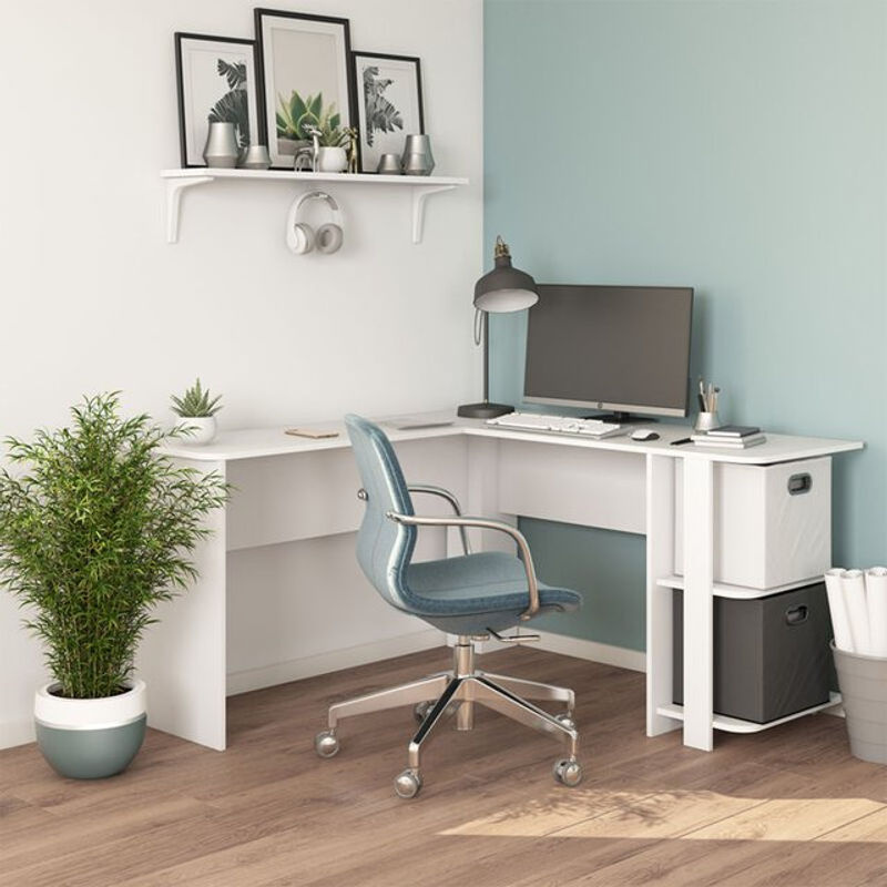 Vicco Eckschreibtisch Nikita Bürotisch in Weiß mit Melaminharzbeschichtung B/T: 140 x 140 cm - Bild 2