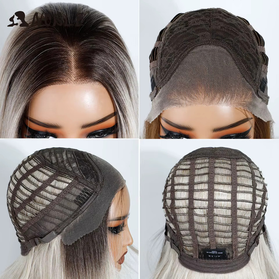 Lace-Front-Perücke, Ombre-Blond, Weiß, Damen - Bild 2