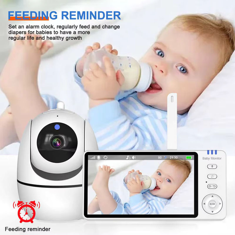 FRDMAX 5-Zoll Video-Babyphone mit 2,4-GHz-Mini-PTZ-IP-Kamera, drahtlose Mutter-Kind-Überwachung mit Zwei-Wege-Audio und Temperaturanzeige - Bild 5