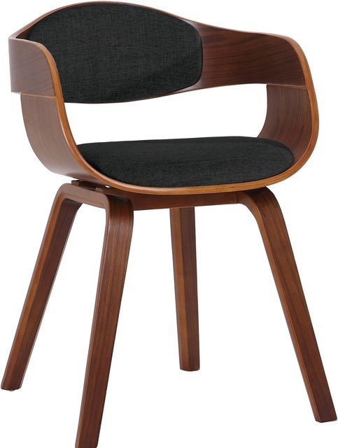 CLP Esszimmerstuhl Kingston ergonomischer Lehnstuhl mit Stoffbezug und Holzgestell - Bild 1