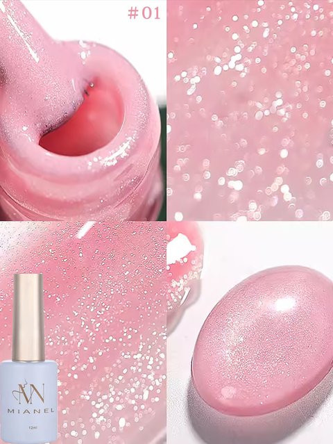 MIANEL Gel-Nagellack Rosa Diamant, Schimmernd, 12 ml - Bild 1