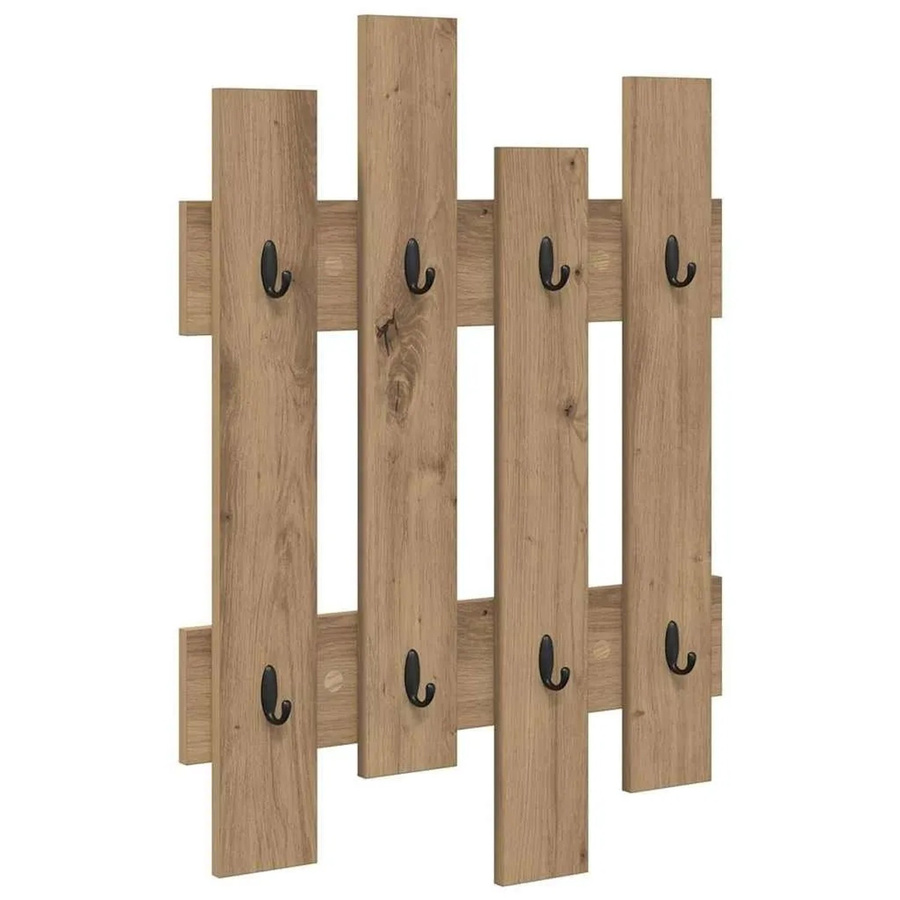 vidaXL Wandmontierter Nachttisch Artisan-Eiche in Braun, B/T/H: 60 x 8 x 82 cm - Bild 2