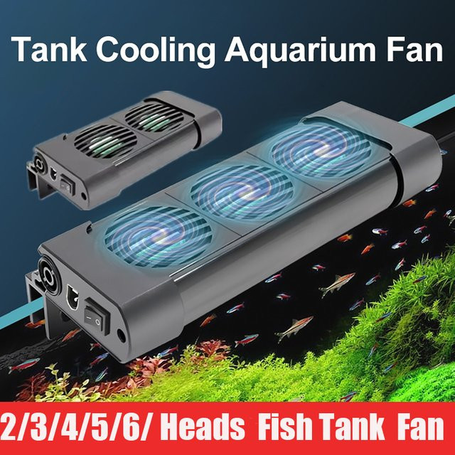 Dreamburgh Aquarien Lüfter Set in Schwarz mit 6 Lüfterköpfen für automatische Kühlung und Wärmeableitung bei 135 Grad - Bild 1