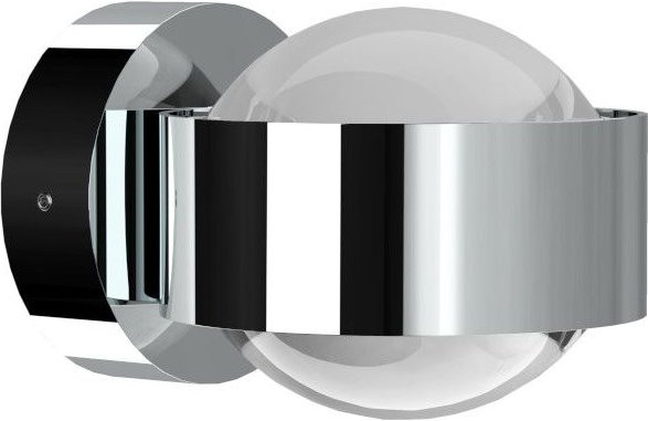 Top Light Puk Mini LED-Wandleuchte in Chrom mit transparentem Glas und warmweißem Licht (2700K) - Bild 1