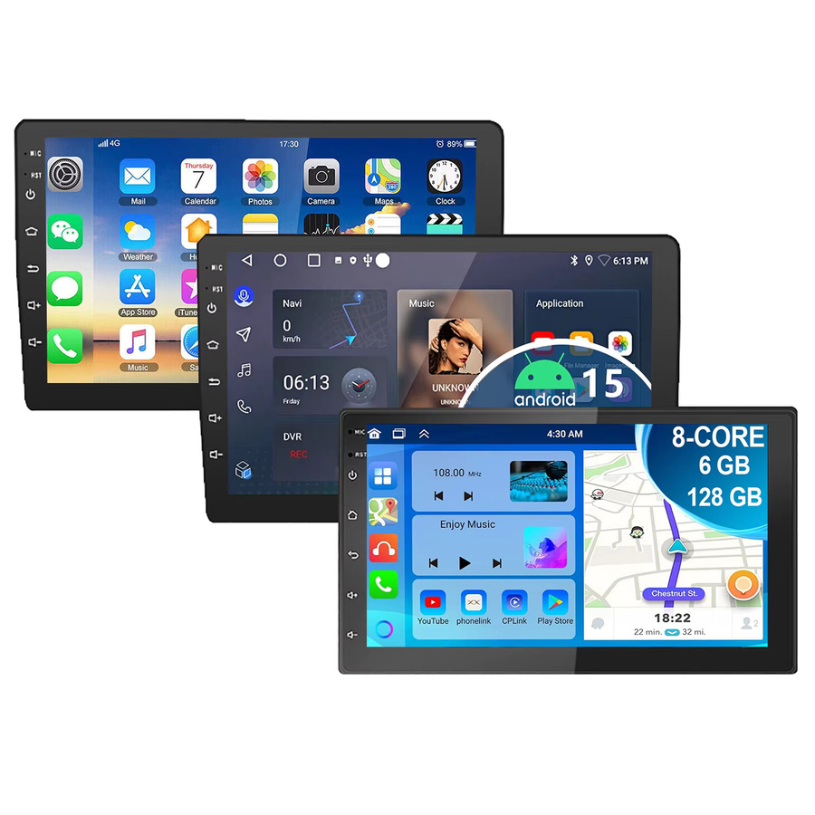 ESSGOO Universelles 2DIN Android 15 Autoradio mit 6+128G Speicher, Kabelloses Carplay und Android Auto, Schwarz, mit GPS, WLAN, Bluetooth und 4G Unterstützung - Bild 9