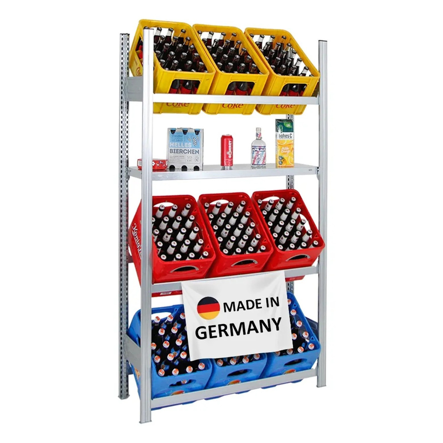 PROREGAL Getränkekistenregal Chiemsee aus verzinktem Stahl, Silber, H x B x T: 185 x 106 x 34 cm - Bild 2