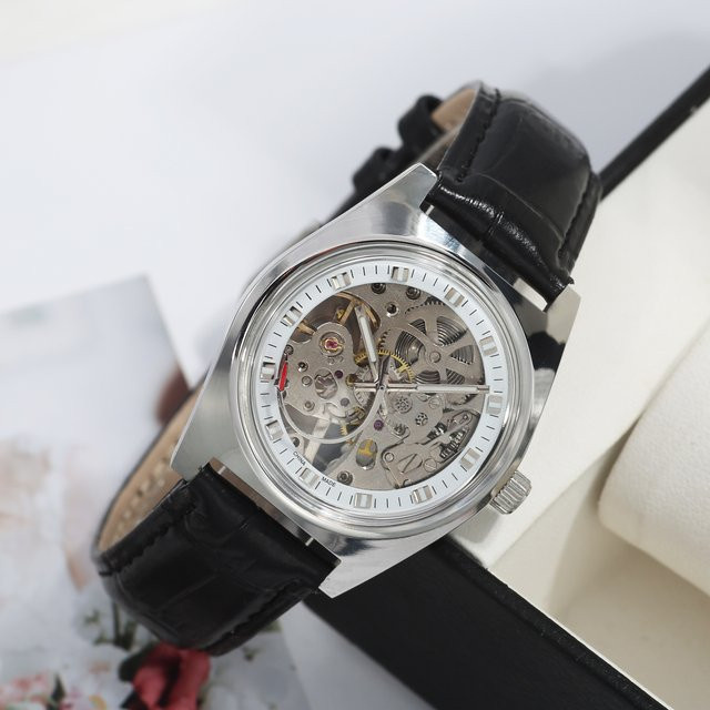 HEIMDALLR Armbanduhr, Handaufzug, Edelstahl, Leder, Herren, 36 mm - Bild 1