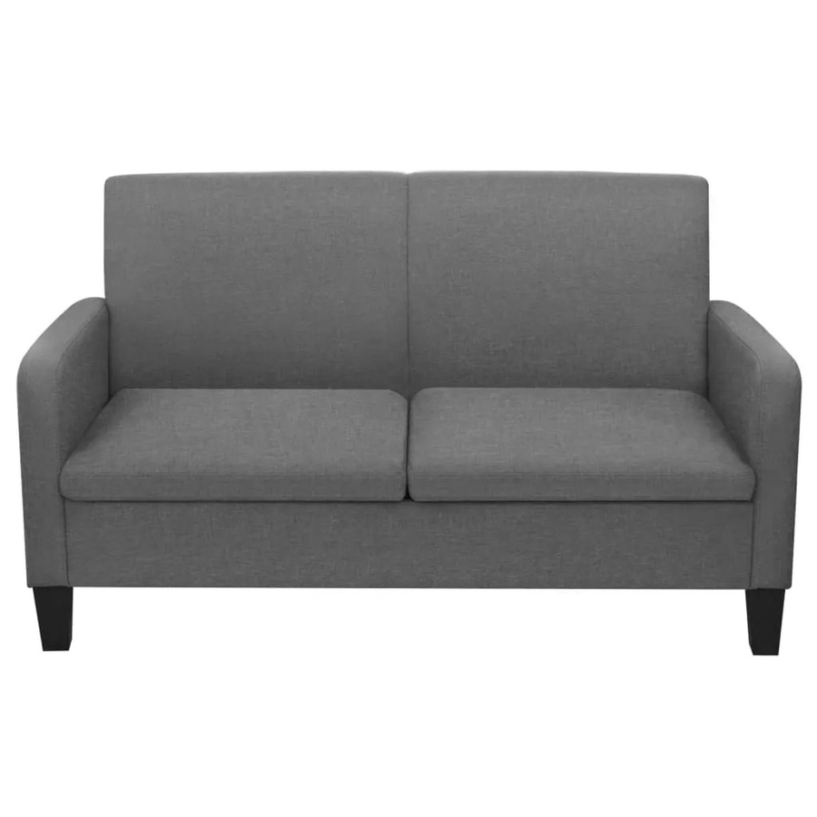 vidaXL 2-Sitzersofa mit Stoffbezug und Holzrahmen in Grau, B/T/H: 135 x 65 x 76 cm - Bild 2