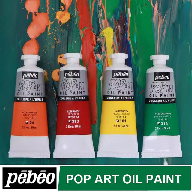 PEBEO POP ART Ölfarbe Titanweiß, 60 ml, lichtechte Ölfarbe für Künstler und Studenten - Bild 1