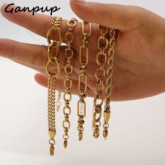 GANPUP Armband, Edelstahl, Gold, Unisex - Bild 1