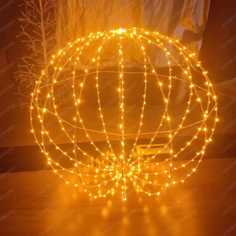 Moderne LED-Leuchtkugel in Gold/Messing mit warmweißem Licht für Terrasse und Dekoration - Bild 4