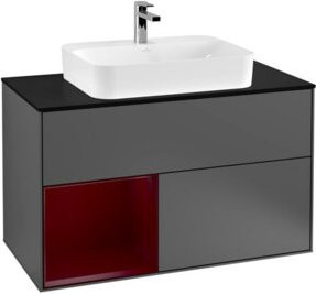 V&B Waschtischunterschrank Finion 100 in Anthrazit mit Regal links - Bild 1