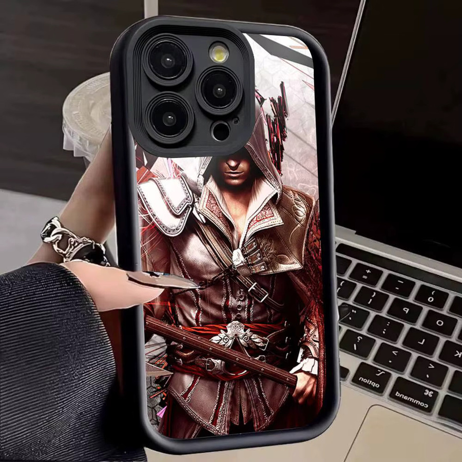 Assassins Creed Silikon-Handyhülle für Apple iPhone 17 16 15 14 Plus 13 12 Mini 11 in Schwarz - Bild 2