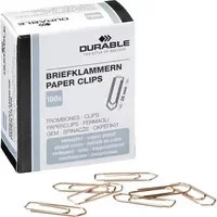 DURABLE Büroklammern aus Metall in Gold oder Silber, 26 mm, 100 Stück pro Packung - Bild 1