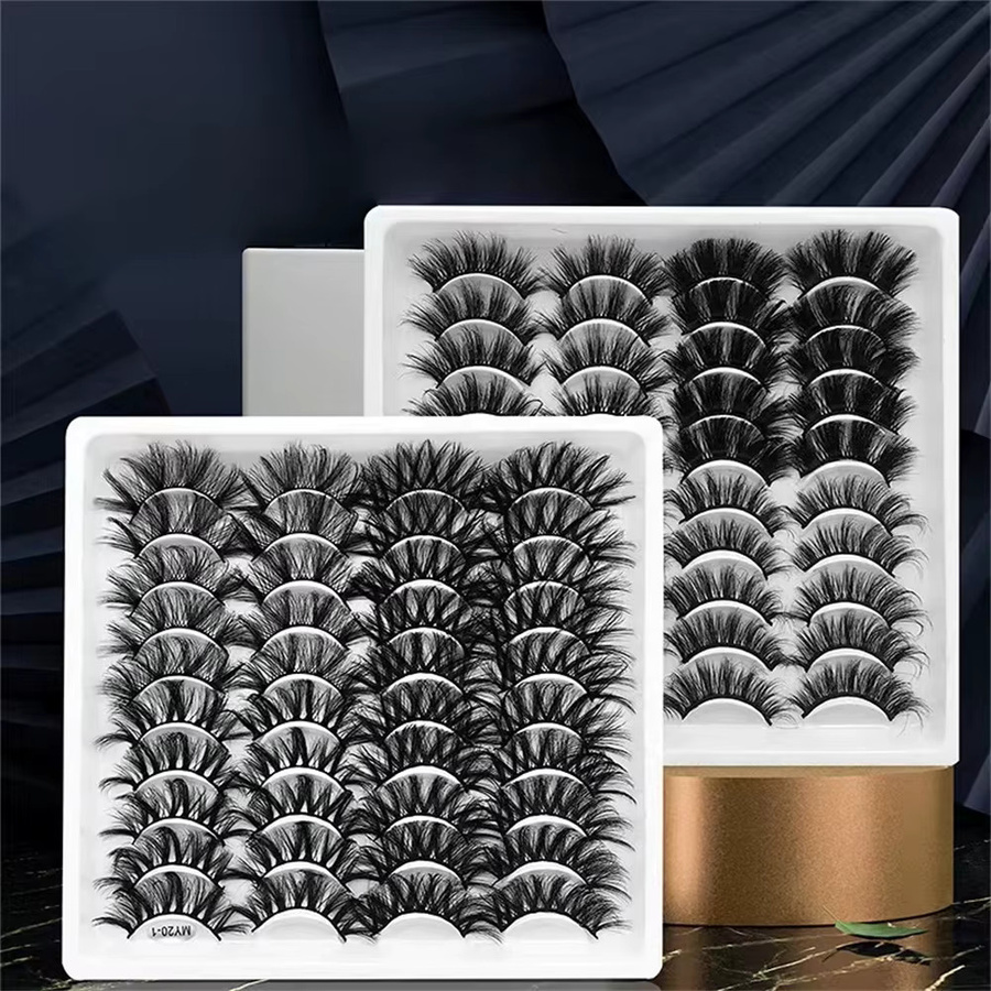 3D-Nerzwimpern, Black, 20 Paar, Natürlich, Unisex - Bild 4