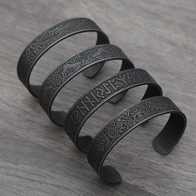 NORTHMAN Armband, Edelstahl, Schwarz, Unisex, Baum des Lebens - Bild 1