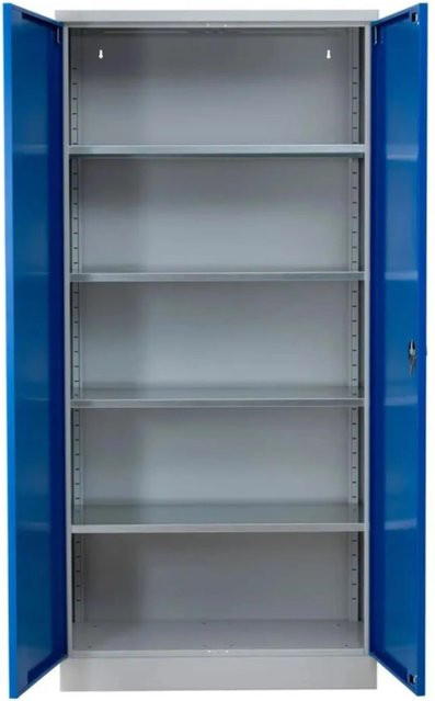 PROREGAL Stahlschrank Bee mit 7 Fachböden und Scharniertüren in Grau-Blau, H x B x T: 195 x 92 x 60 cm - Bild 1
