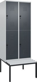 C+P Doppelstock-Spind Classic PLUS Sitzbank mit 2 Abteilen und Sicherheits-Drehriegel, B/T/H: 212,0 x 80,0 x 81,5 cm - Bild 1