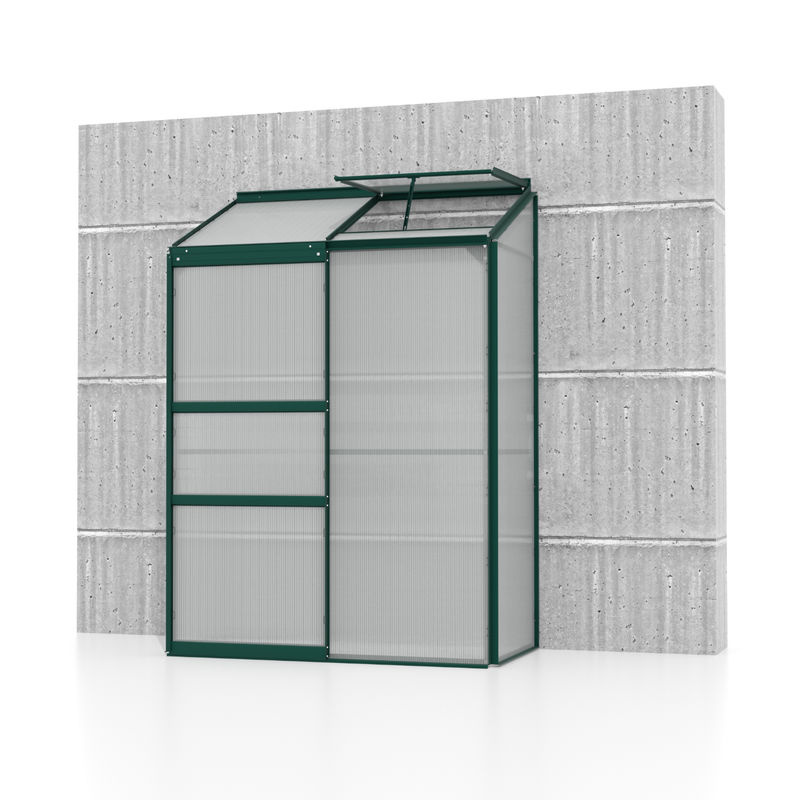 Vitavia Anlehn-Gewächshaus Ida 900 in Smaragdgrün mit 0,9 m² Fläche und 4 mm HKP - Bild 2