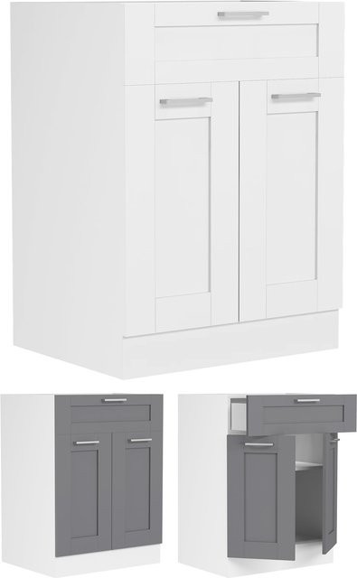 VCM Küchenunterschrank Colura im Landhaus Stil mit zwei Drehtüren und einer Schublade, H x B x T: 82 x 60 x 46 cm - Bild 1