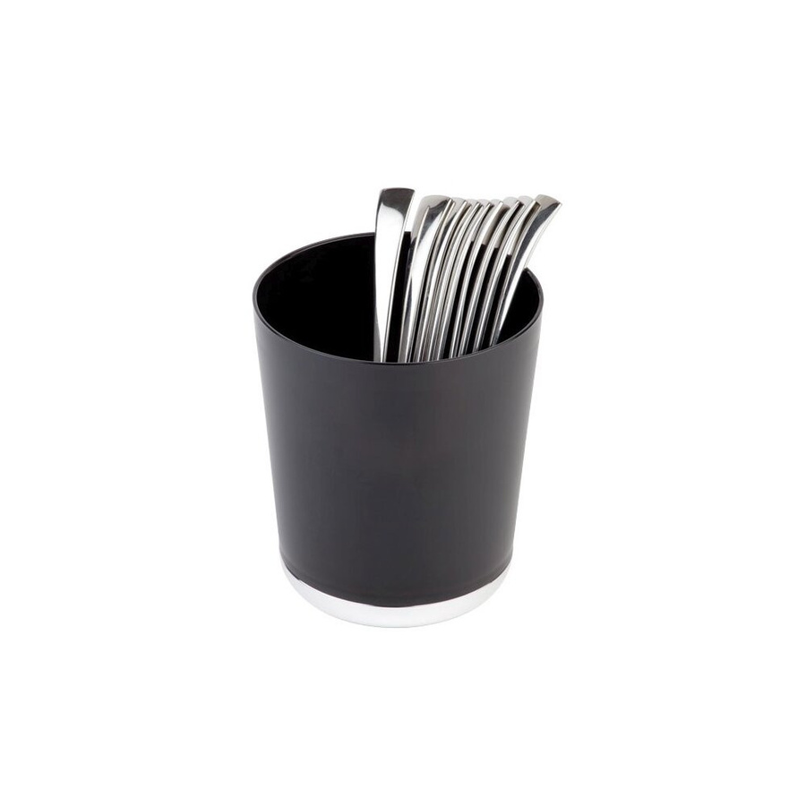 APS Besteckbehälter und Tischrestebehälter Base Chrom rund Schwarz Ø 13 cm, H 15 cm, 1,3 l - Bild 1