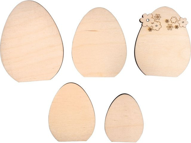 Rayher Holz Dekoelemente Ostereier aus Sperrholz in Beige - Bild 1