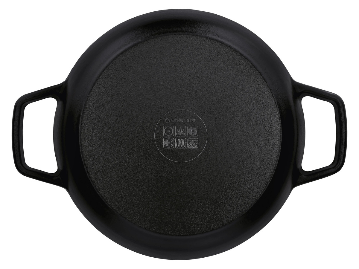 SILVERCREST Premium-Gusseisenbrottopf, runde Brotbackform aus emailliertem Gusseisen, Schwarz, Durchmesser: 25 cm - Bild 4