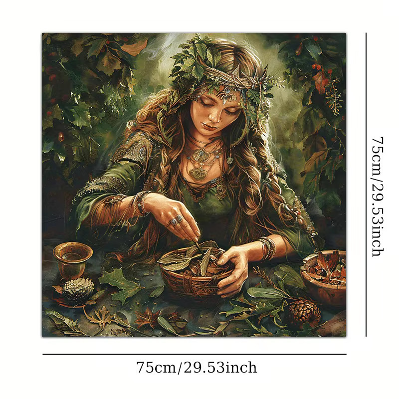 VIKAMA Dryas Quadratische Tischdecke mit Blumen- und Tier-Design im Boho-Stil, B/B: 75 x 75 cm - Bild 2
