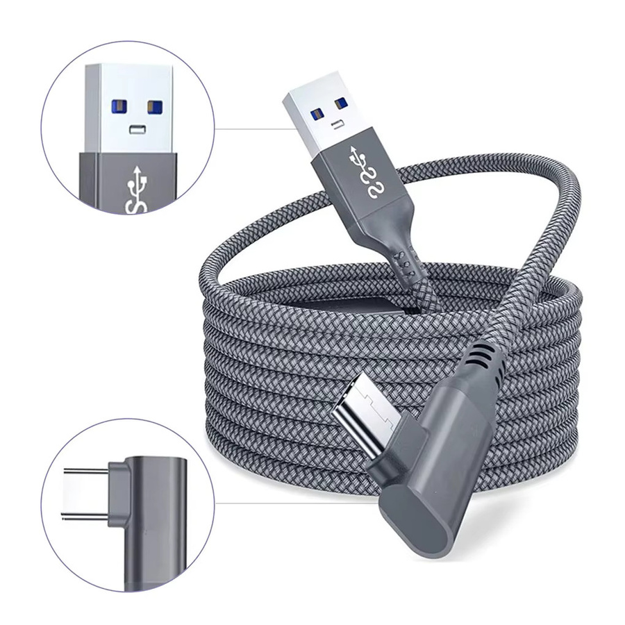 AyeBeau USB A auf USB C Link Kabel für Meta Quest 2 und Oculus Quest 2 VR Headset Zubehör, Grau, 5 m - Bild 5
