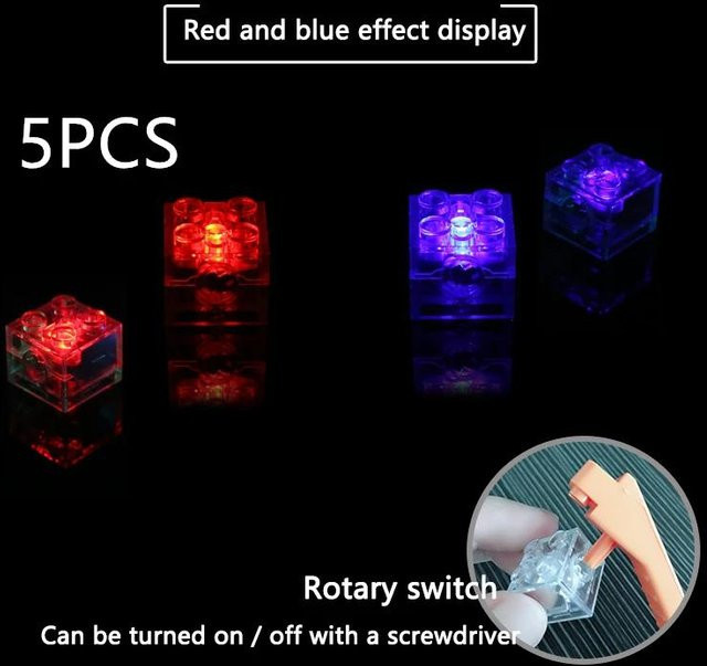 Yiran toy 2x2 Punkt LED Leuchtende Bunte Zubehörteile, 5-teiliges Set, ab 6 Jahren - Bild 1