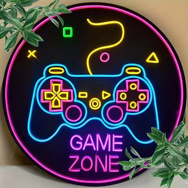 Potdemiel Rundes Retro Wandschild aus Aluminium für Spielbereich und Garage, Durchmesser: 20,32 cm, Mehrfarbig - Bild 1
