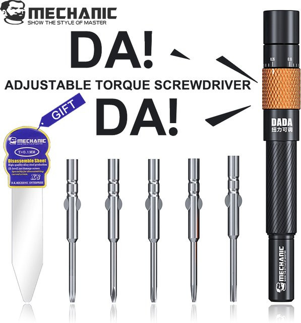 MECHANIC DADA Verstellbarer Drehmomentschraubendreher für Handy-Demontage und Reparatur in Schwarz, 0,35-35 N.cm mit Auto-Lock-Funktion - Bild 1