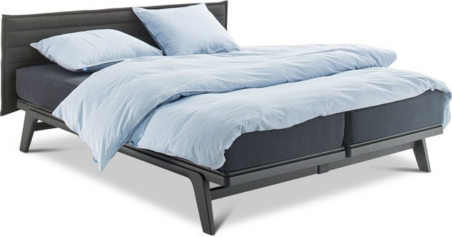 Auping Original Bett in Schwarz mit gepolstertem Rahmen und Metallgestell - Bild 1