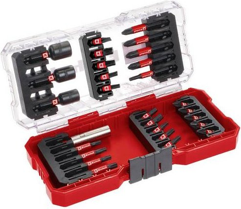 Einhell Impact Bit-Set S-Case 28-teilig aus Edelstahl in Rot und Transparent - Bild 2