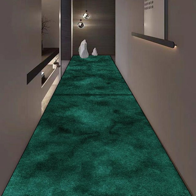 Rutschfester Flurläufer JGJG in Grün, moderner Teppich für Flur und Wohnzimmer, B/T: 80 x 200 cm - Bild 1