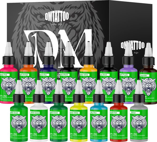 DMTATTOO Tattoo-Tinte, 15 Farben, 29,5 ml, Pflanzenextrakt - Bild 1