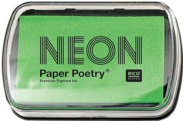 Rico Design Paper Poetry Stempelkissen neongrün B: 9 cm, T: 6 cm - Bild 1
