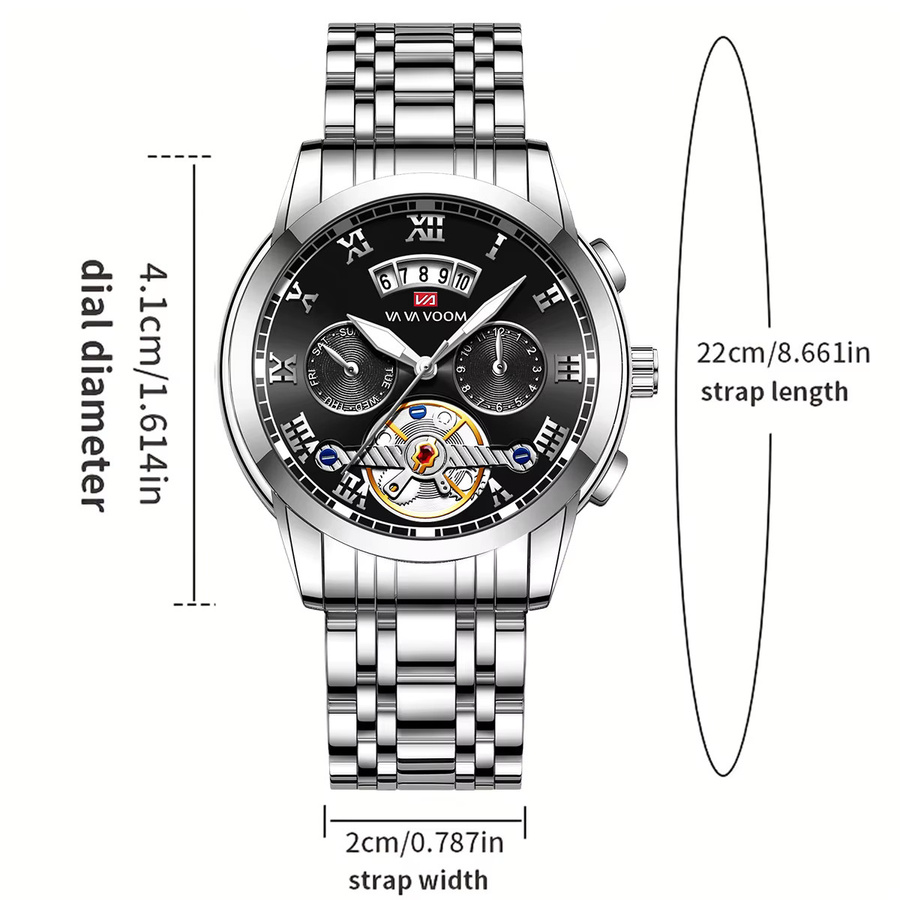 VA VA VOOM Armbanduhr, Edelstahl, Silber, Quarz, Herren - Bild 2