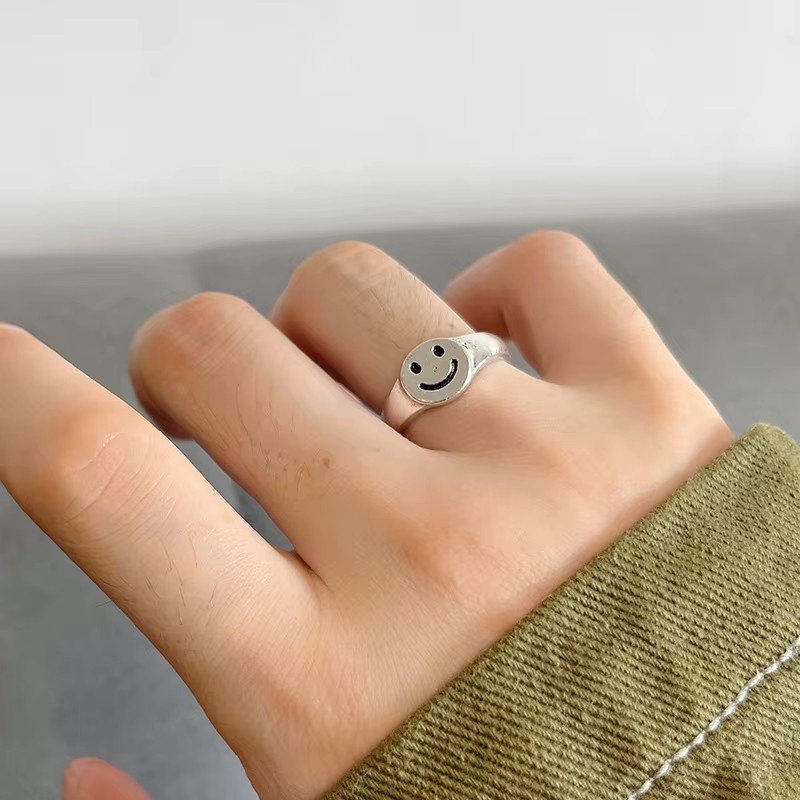LENNIK Ring, Silber, Lächeln Gesicht, Unisex - Bild 2