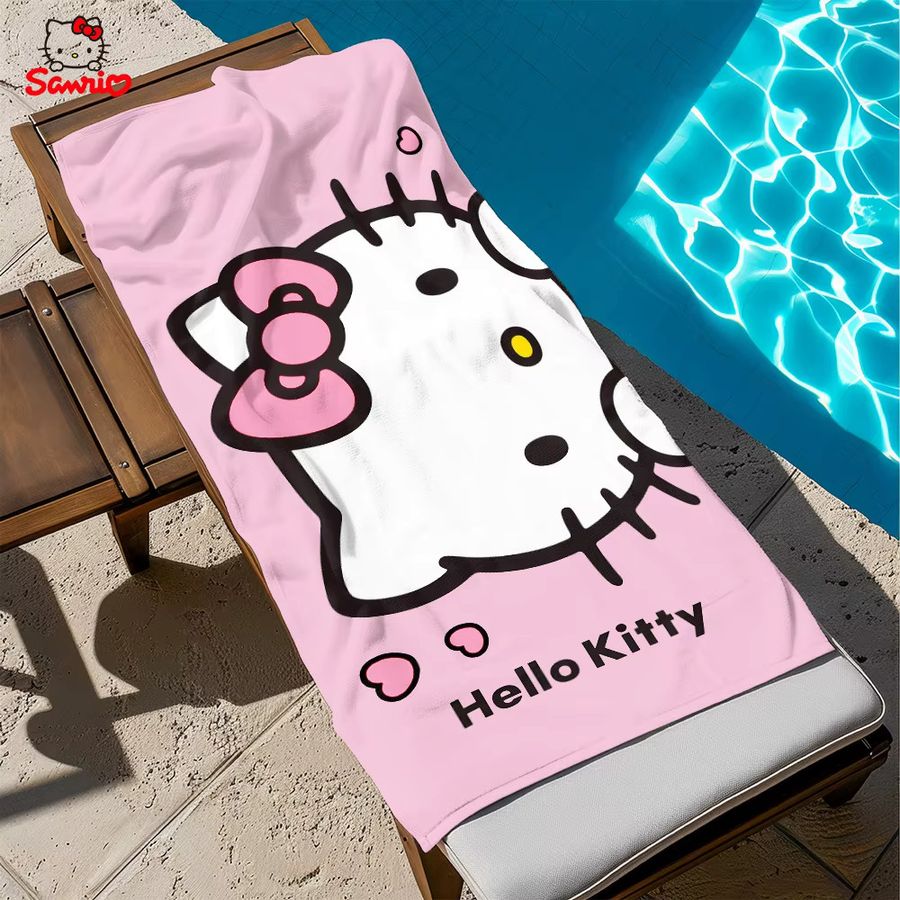 Hello Kitty Strandtuch in Pink, weiches und schnelltrocknendes Multifunktionstuch - Bild 2