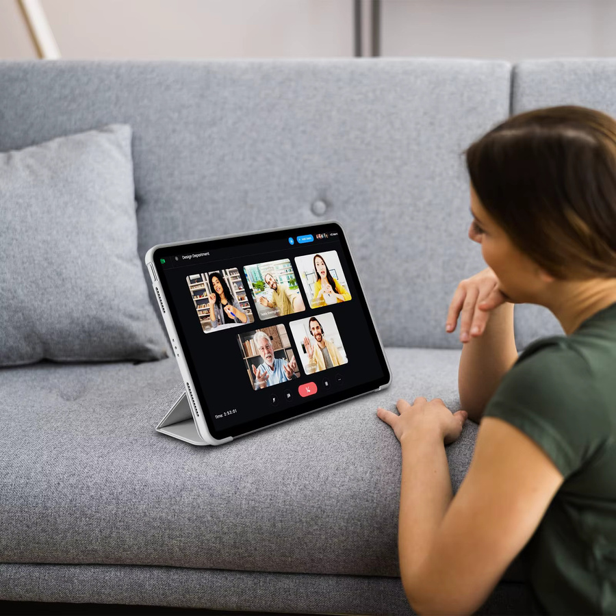 Tzion Flip Smart Cover Silikonhülle für iPad Air 4. 5. 6. 7. 8. Generation sowie iPad Air 10.9 11 M4 M3 M2 in Grau oder Weiß - Bild 4