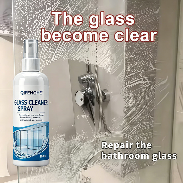 QIFENGHE Glasreiniger-Spray Weiß für Duschtüren, Spiegel und Haushaltsfenster - Bild 1
