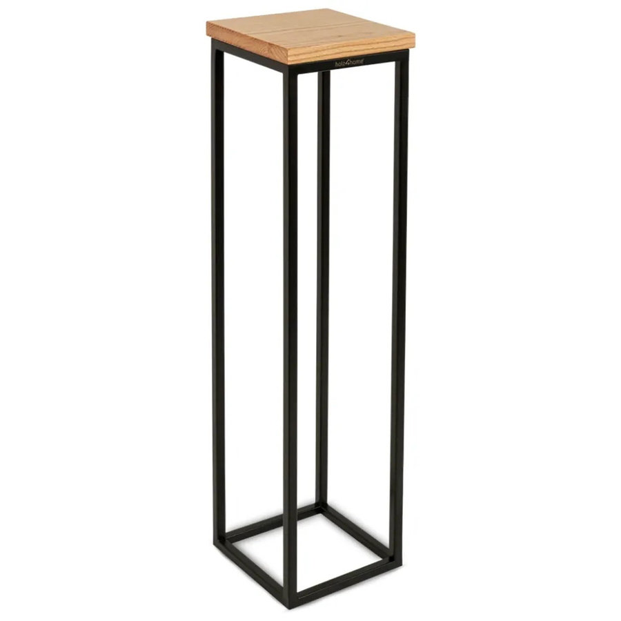 DELUKE Blumenständer LURI aus Eichenholz und Metall in Eiche Braun und Schwarz, Höhe: 90 cm - Bild 2