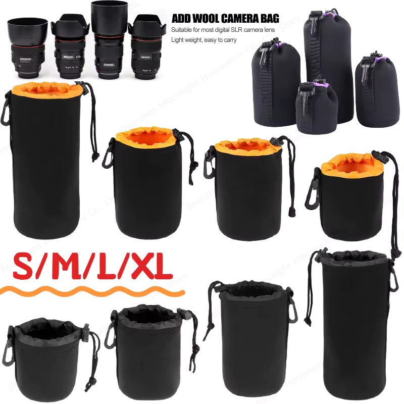 ALLOET Wasserdichte Kamera Objektiv Tasche aus Neopren in Schwarz mit Kordelzug für Canon, Sony und digitale SLR Kameras - Bild 2
