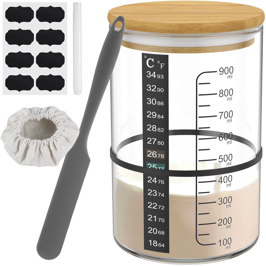 Willstar Sauerteig Starter Kit aus Glas mit Schraubverschluss, transparent - Bild 4