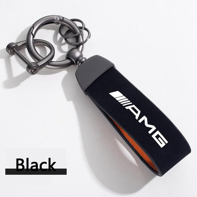 Schlüsselanhänger Leder, Mercedes Benz AMG, grau, Unisex - Bild 1