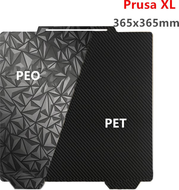 Prusa XL PEI-Bauplatte Doppelseitige Glatte PEO PET Federstahlplatte in Schwarz B/B: 365 x 365 mm - Bild 1