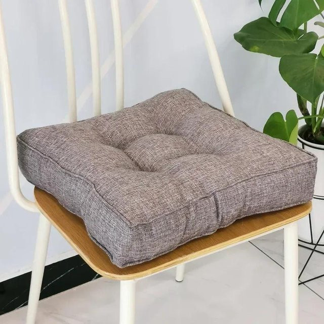 Dekoratives quadratisches Sofa Kissen in Grau aus Leinen und Polyester, B/B: 40 x 40 cm - Bild 1