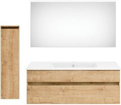 Get2You Badmöbel-Set twenty one, 4-teilig, Waschbecken, braun und weiß, B/H/T: 122 x 1,5 x 51 cm - Bild 1